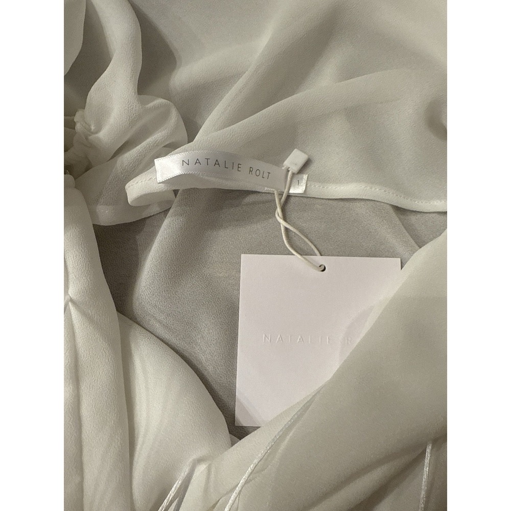 NWT Natalie Rolt Emily Gown White Size 1 (US Size 4) sheer - Picture 6 of 12